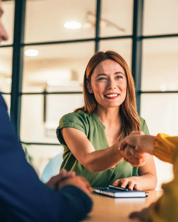 female advisor with clients